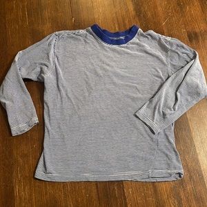 Vintage Esprit Blue & White Striped Long Sleeve Top 100% cotton Size Small